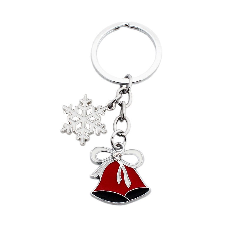 Wholesale Christmas Santa Claus Christmas Tree Drop Oil Zinc Alloy Keychain